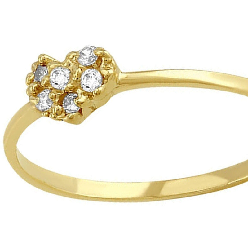 Anillo Mini Corazón Delgado En Oro De 10 K + Obsequio