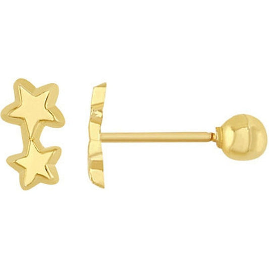 Broquel Estrella Doble En Oro De 10 K + Obsequio + Envío