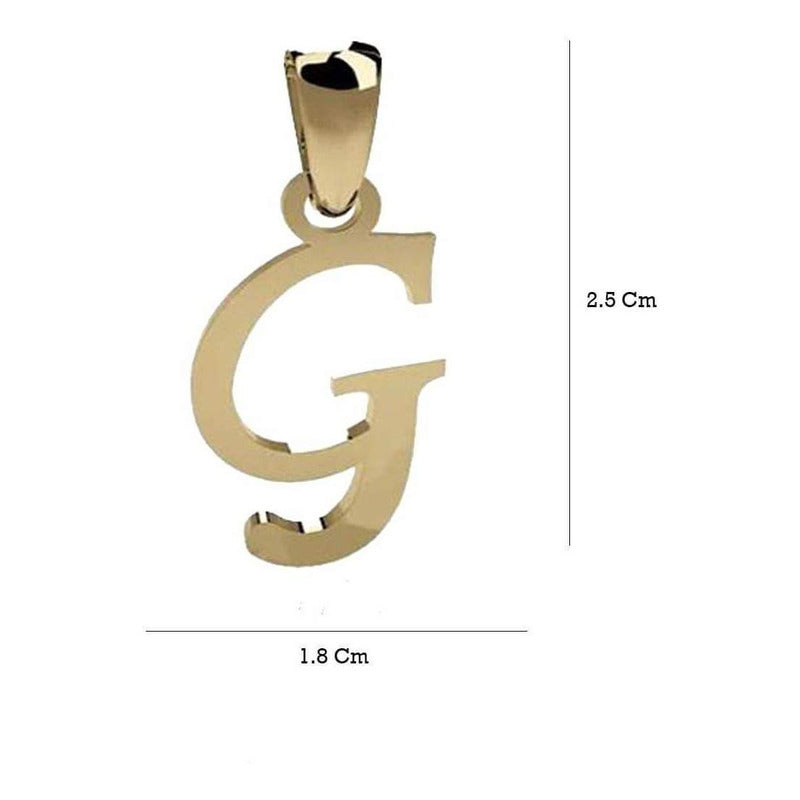 Juego Inicial Letra G Con Cadena 50 Cm Oro 14 K + Obsequio