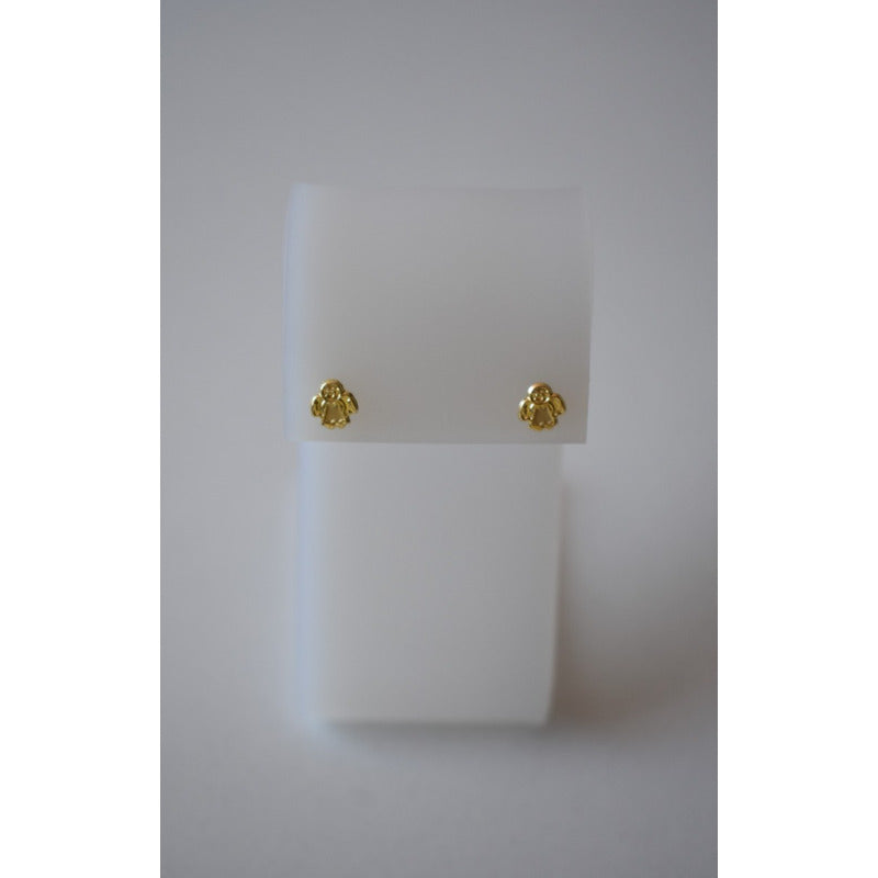 Broqueles De Angelitos Oro De 10 K + Obsequio