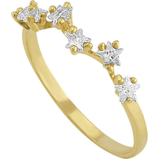 Anillo Churumbela Estrellas En Oro De 10 K + Obsequio