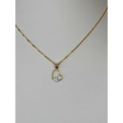 Dije Corazón Doble Oro 10 Kilates + Obsequio