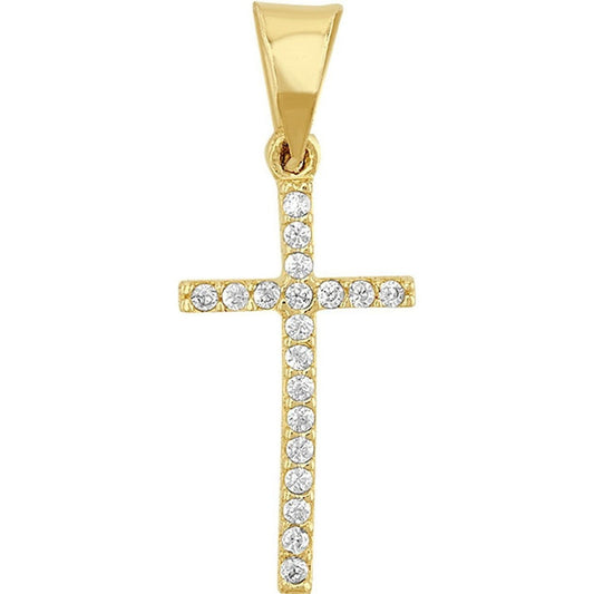 Kit Cadena Con Dije Cruz Zirconias Oro 10 K + Obsequio