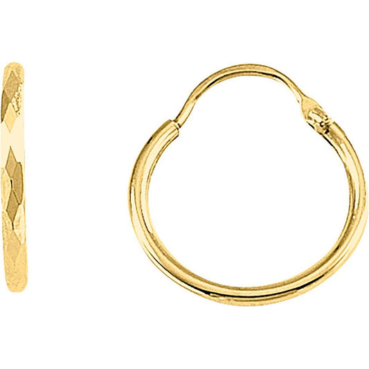 Arracadas Facetadas 1.6 Cm Oro 10 K + Obsequio