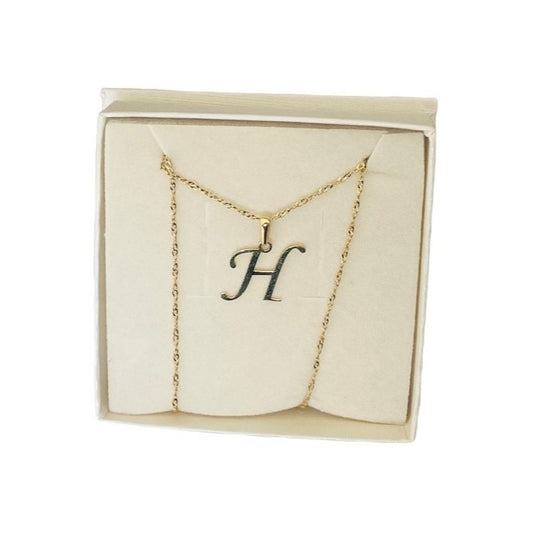 Gargantilla De Inicial Letra H Oro De 14k + Obsequio
