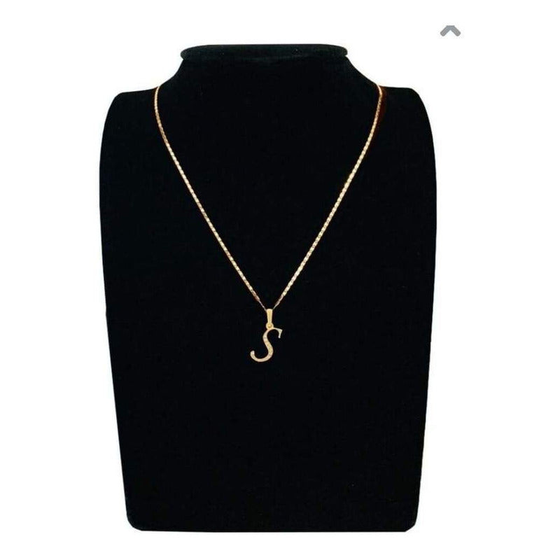 Dije Inicial Letra S Con Circonias Oro 14 K + Obsequio