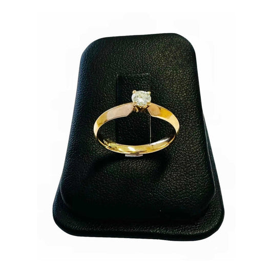 Anillo Compromiso Diamante Natural 0.24 Quilates Oro 14 K