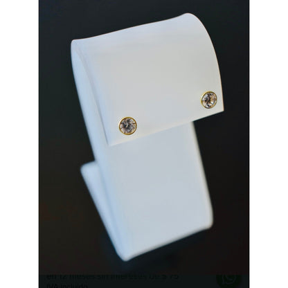 Broqueles Biselado 5 Mm Oro De 14 K + Obsequio