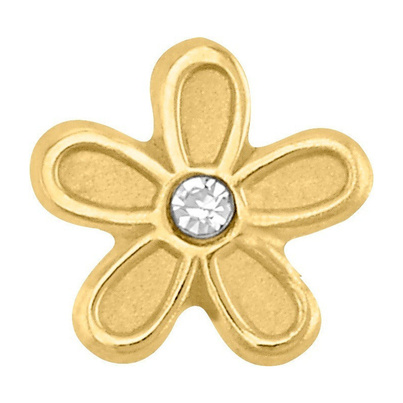 Increibles Broqueles De Flor Con Zirconia 14k + Obsequio