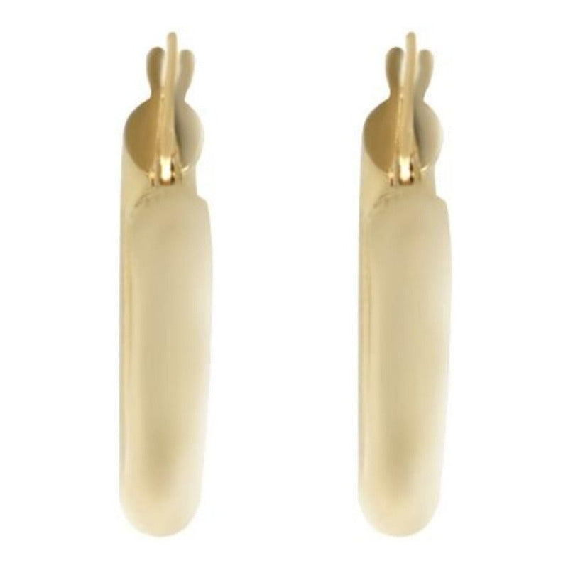 Arracada Redonda Tubular En Oro Amarillo En14 K