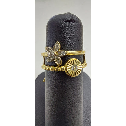 Anillo Fancy Doble Joyería M De León Oro 14k + Regalo