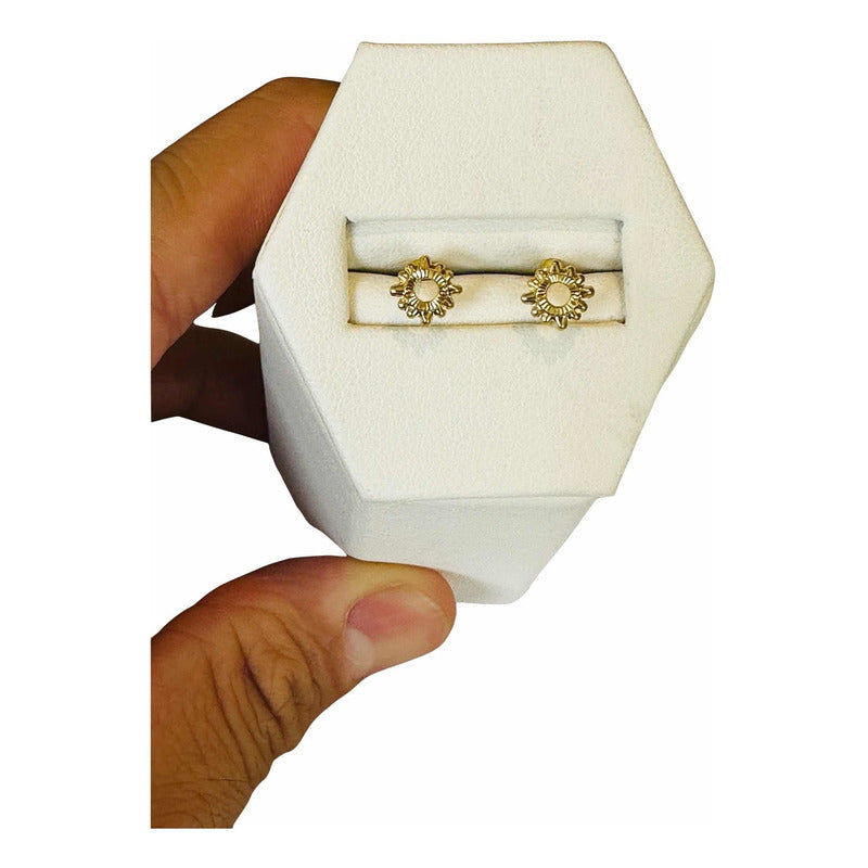 Broqueles Sol Oro 10 Kilates + Obsequio