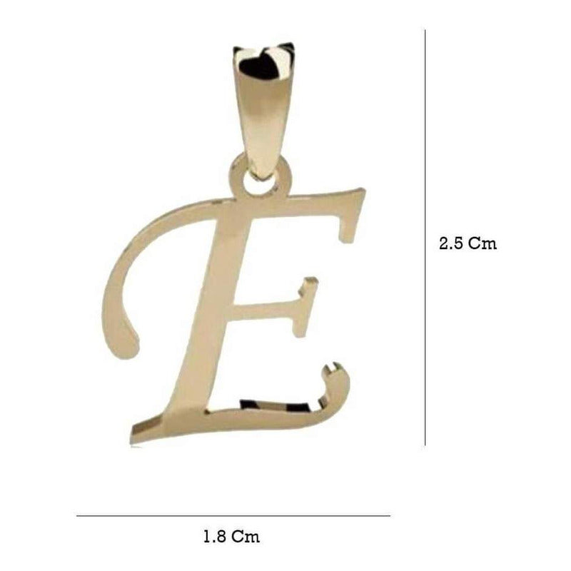 Juego Inicial Letra E Con Cadena 50 Cm Oro 14 K + Obsequio