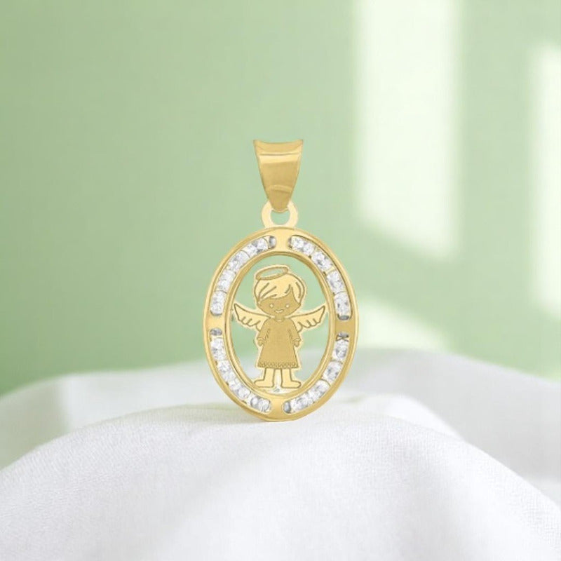 Medalla Niño Angel En Oro De 10 K + Obsequio + Envio
