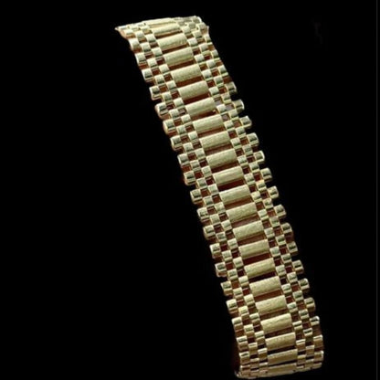 Pulsera Tejido Hueco 2 Cm Por 21 Cm Corona Oro 14 Kilates