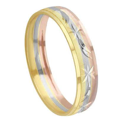 Argolla Matrimonio Cometa Color En Oro De 10 K + Obsequio