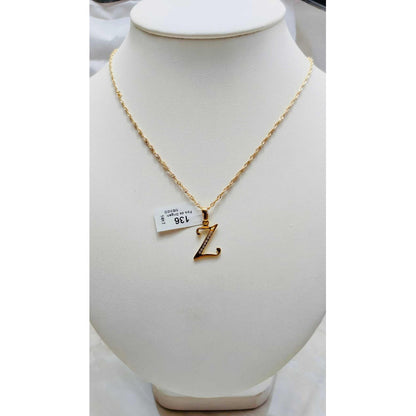 Dije Inicial Letra Z Con Circonias Oro 14 K + Obsequio