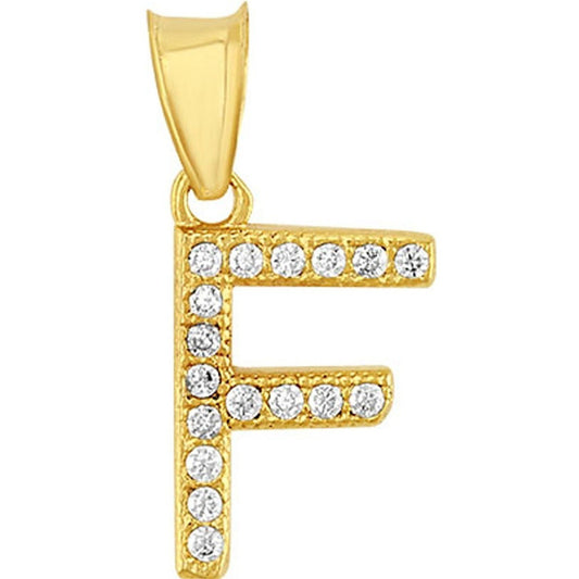 Kit Cadena Singapur Con Letra F Zirconias Oro 10k+ Obsequio