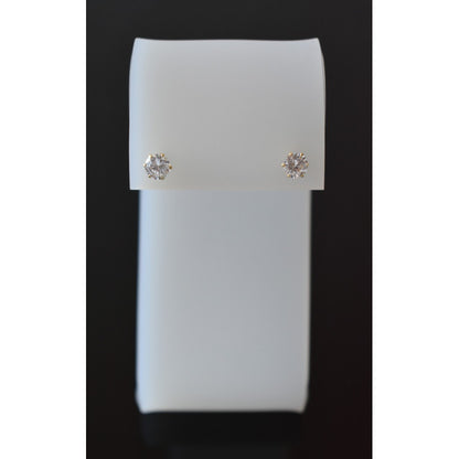 Broqueles Circonia 5 Mm Oro De 14 K + Obsequio