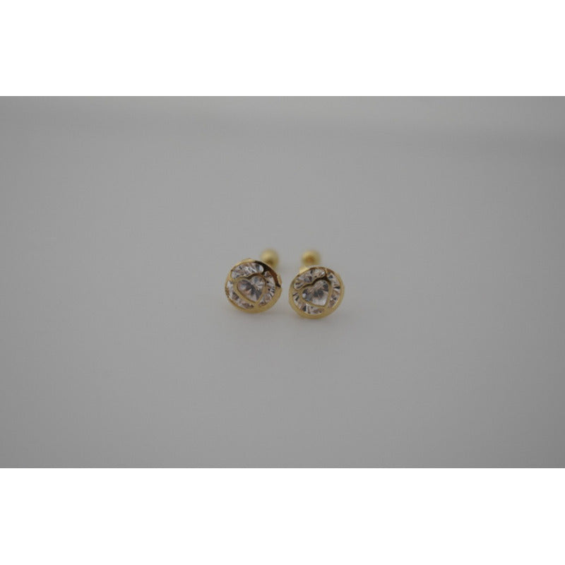 Broqueles Corazón Resaltado 6 Mm Oro De 10 K + Obsequio