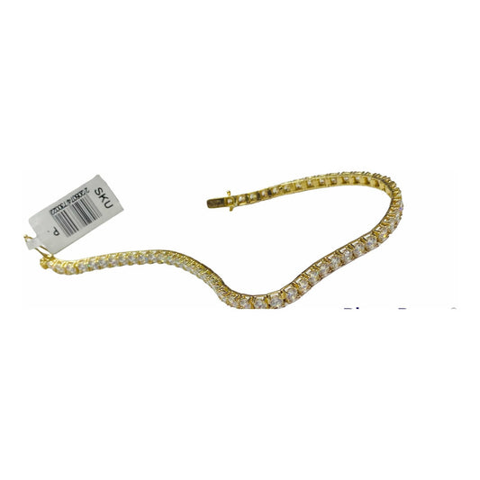 Elegante Tenis Brazalete En Oro De 14 Kilates