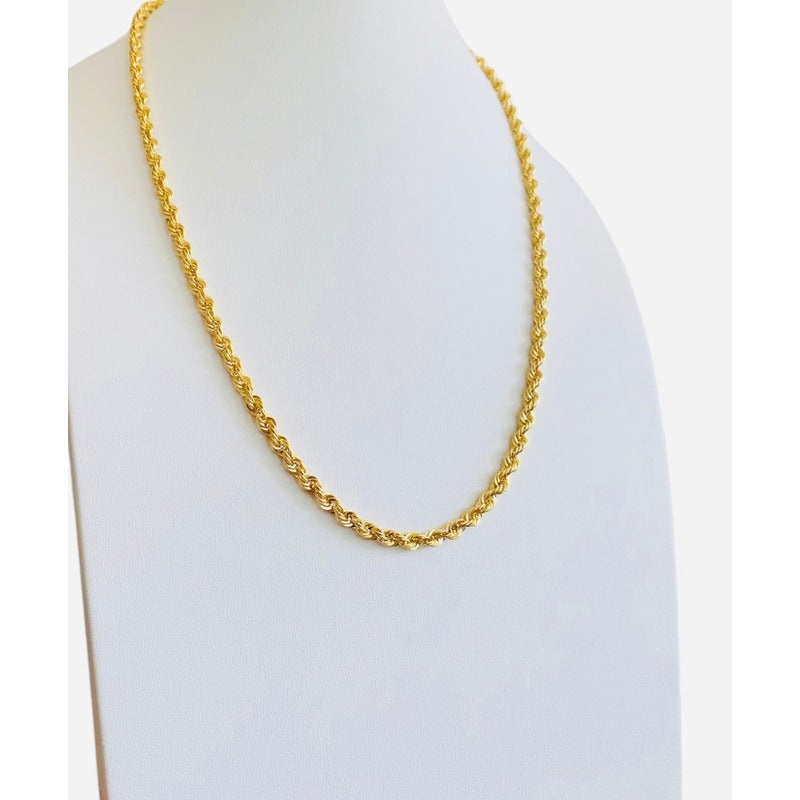 Cadena Estilo Torsal De 50cm X 5mm En Oro De 14k + Dorado
