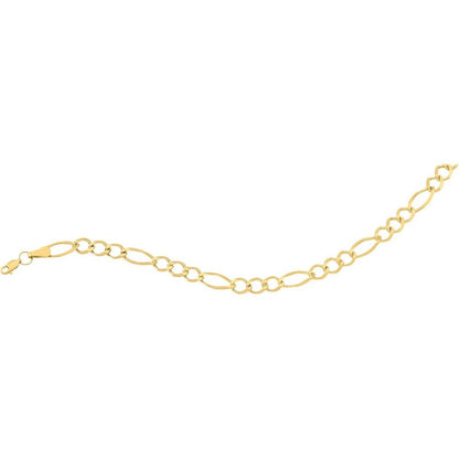 Cadena Figaro Rombo 60 Cm 5 Mm Oro 10 K + Obsequio