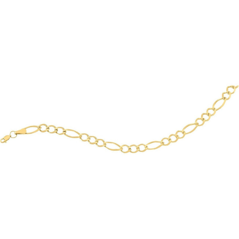 Cadena Figaro Rombo 60 Cm 5 Mm Oro 10 K + Obsequio