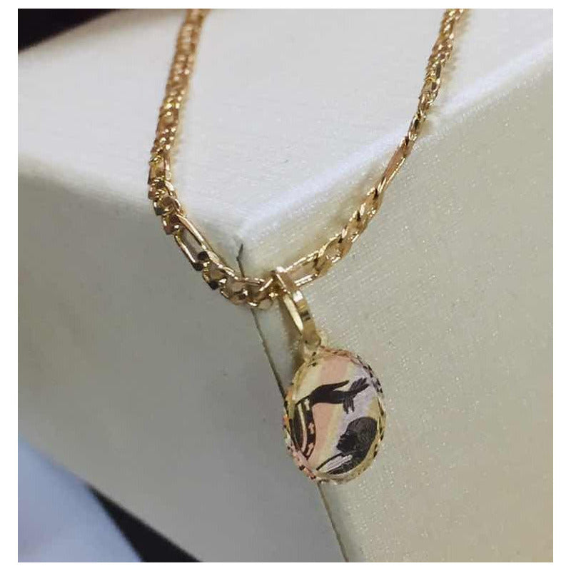 Collar Bautizo 3 Oros Oval 10 K + Obsequio + Envio