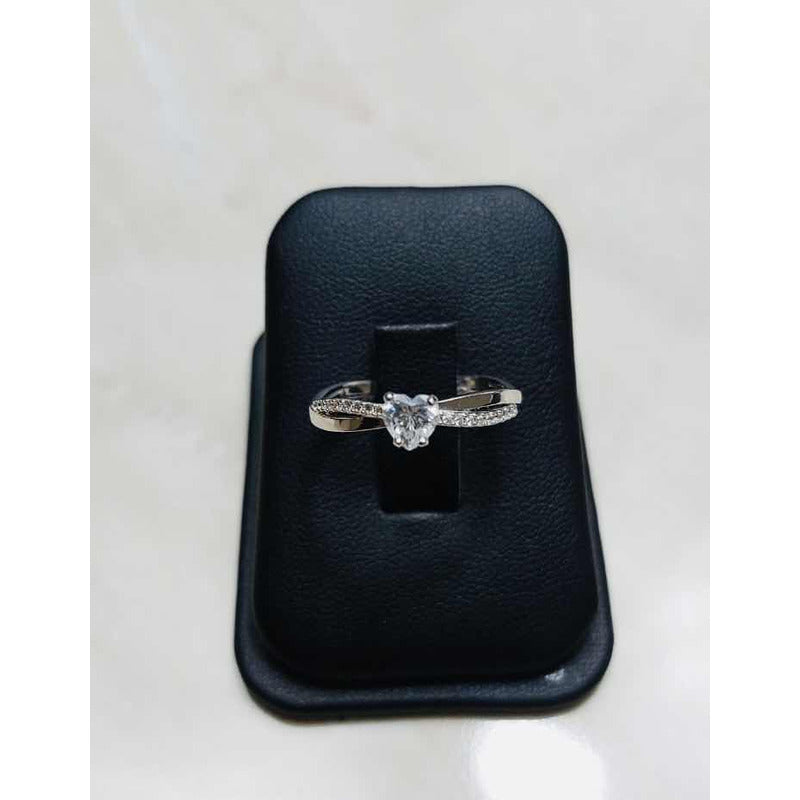 Anillo Entrelazado Oro Blanco 10 Kilates Zirconias+ Obsequio