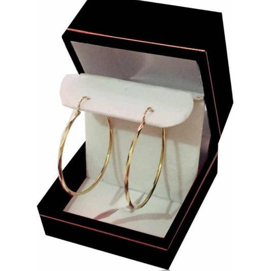 Arracadas Grande Facetadas Oro 14 K + Obsequio