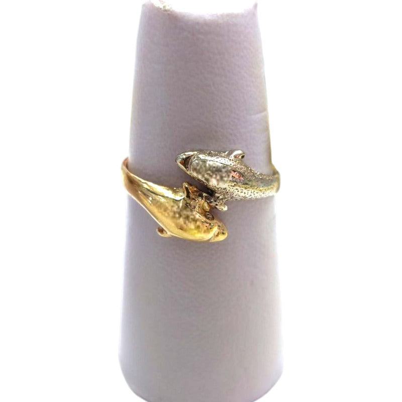 Anillo Delfines Joyería M De León 2 Oros 10k + Regalo