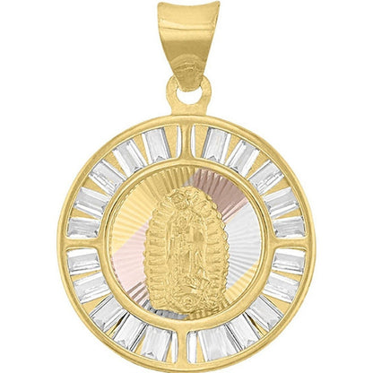 Kit Cadena Con Medalla Guadalupe Baguette Oro 10 K+ Obsequio