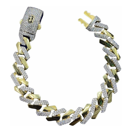 Hermosa Pulsera Tipo Cubana Maciza En Oro De 14 Kilates