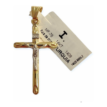Hermoso Dije De Crucifijo En 2 Oros De 14k + Obsequio