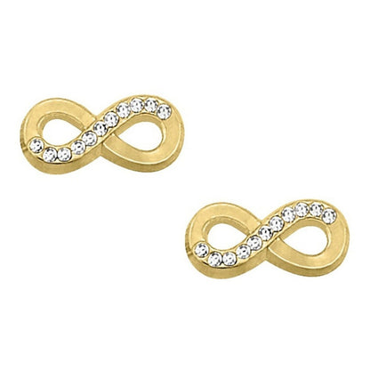 Broqueles Infinito Circonia 4 Mm Oro De 10 K