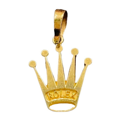 Kit Cadena Con Dije Corona Rolex Oro 14 K + Obsequio