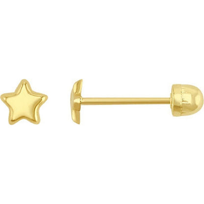 Broquel Mini Estrella Lisa En Oro De 10 K + Obsequio + Envío