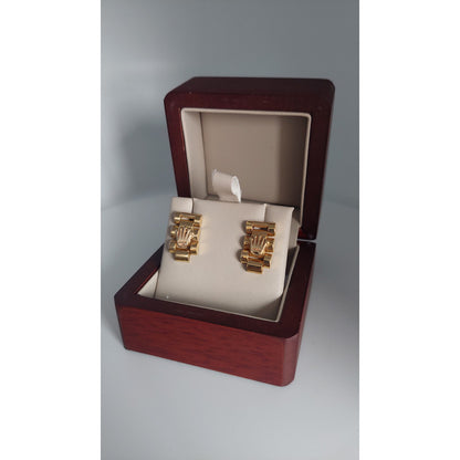 Aretes Tejido Rolex Macizos Oro 18 Kilates