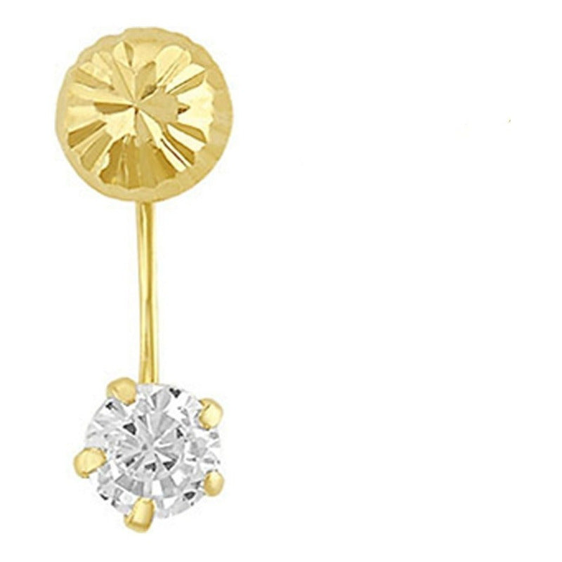 Broquel Curvo/hongo En Oro De 10 K + Obsequio + Envío