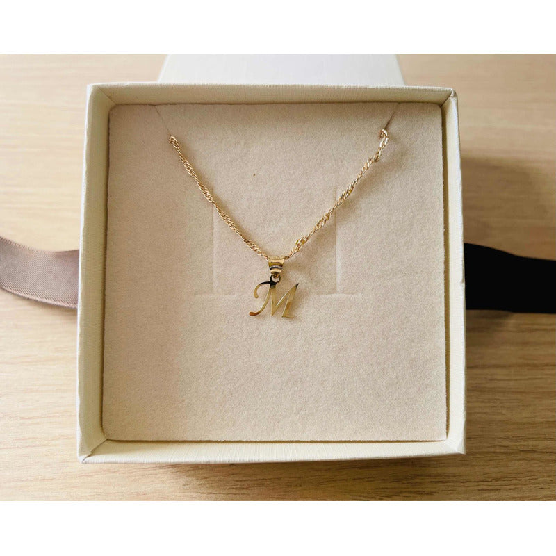 Kit Inicial M En Oro De 10 K Cadena 10 K + Obsequio + Envío