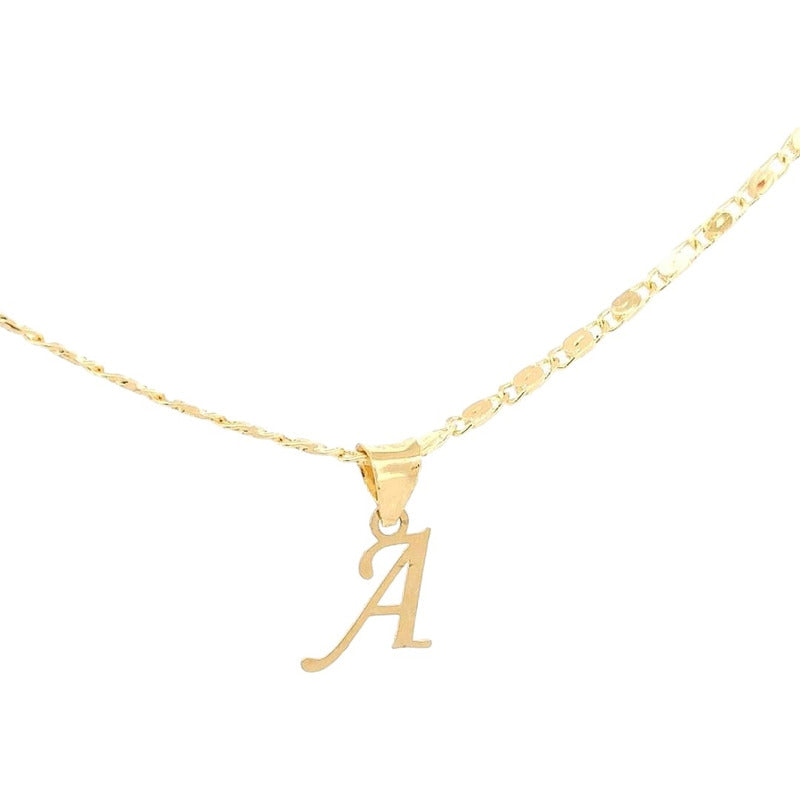 Dije Inicial A Lisa En Oro De 10 K + + Color Dorado