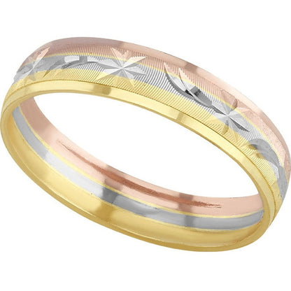 Par Argollas Matrimonio 3 Oros De 10 K Diamantadas + Obsequi