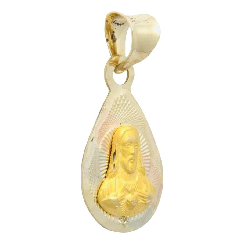 Kit Cadena Con Medalla Religiosa Oro Florentino 14k+regalo