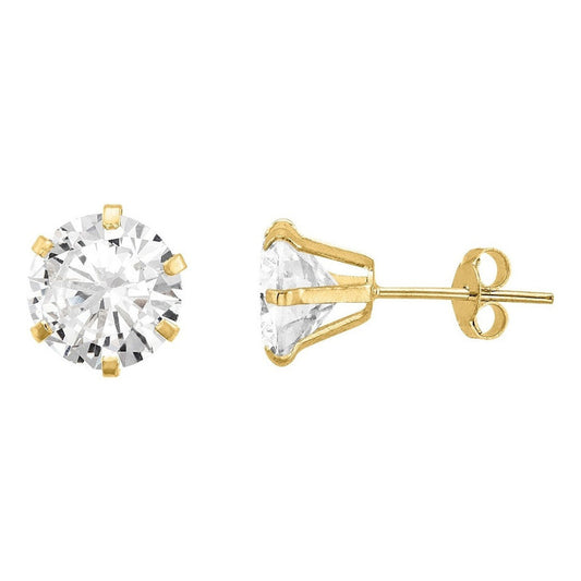 Broqueles Circonia 7 Mm Oro De 10 K +