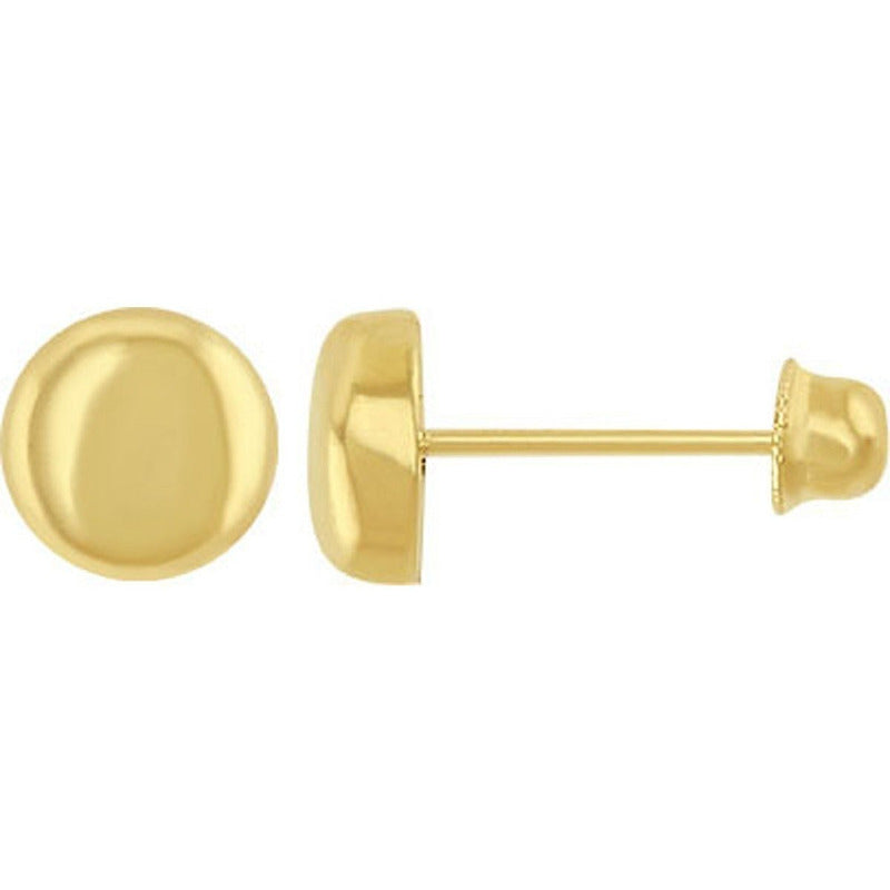 Broquel Tachuela Lisa En Oro De 10 K + Obsequio + Envío