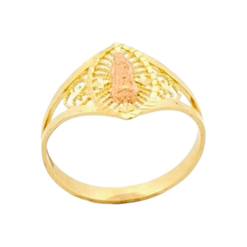 Anillo Virgen Rosa En Oro De 10 K + Obsequio