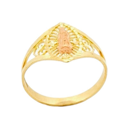 Anillo Virgen Rosa En Oro De 10 K + Obsequio