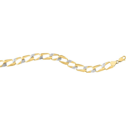 Esclava Caballero Eslabon Ancho De 21 Cm Oro 10 K + Obsequio