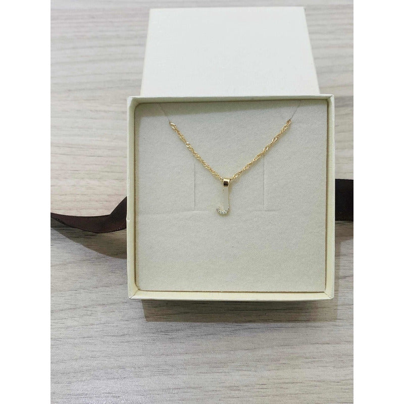 Kit Cadena Con Letra J Piedras Oro  10 K + Obsequio